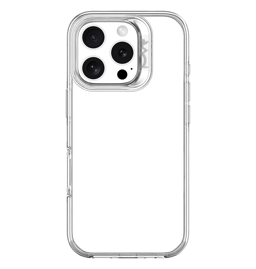 Crystal MVR Nova back cover for iPhone 16 Pro Max, sleek and transparent protection.