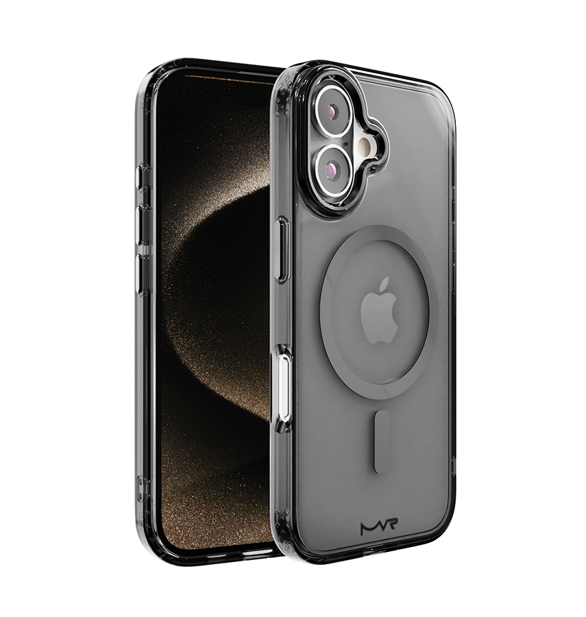 Black MVR Impact IMD Back Cover for iPhone 16, tough and stylish protection