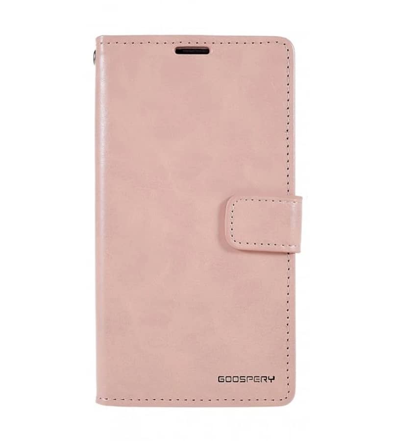 Rose gold Mercury Bluemoon diary flip wallet case for iPhone XR, stylish protection.