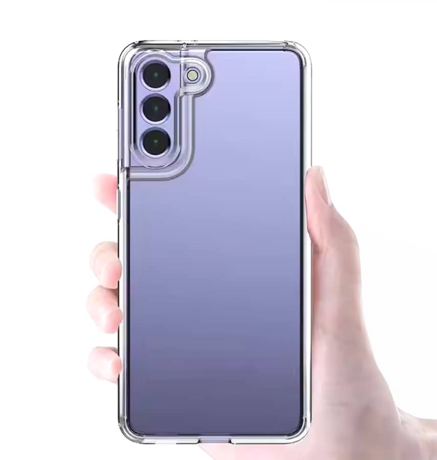 Clear 1.5mm hard bumper back cover for Samsung Galaxy S21.