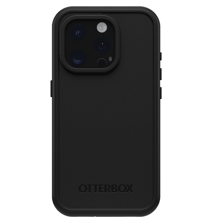 Black Otterbox Fre MagSafe Back Cover for iPhone 15 Pro, rugged and slim fit