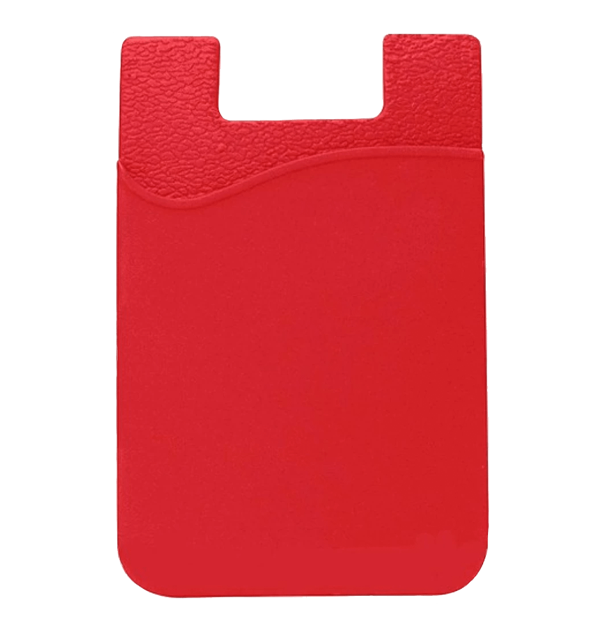 Red Silicone Pocket Card Holder for Phones