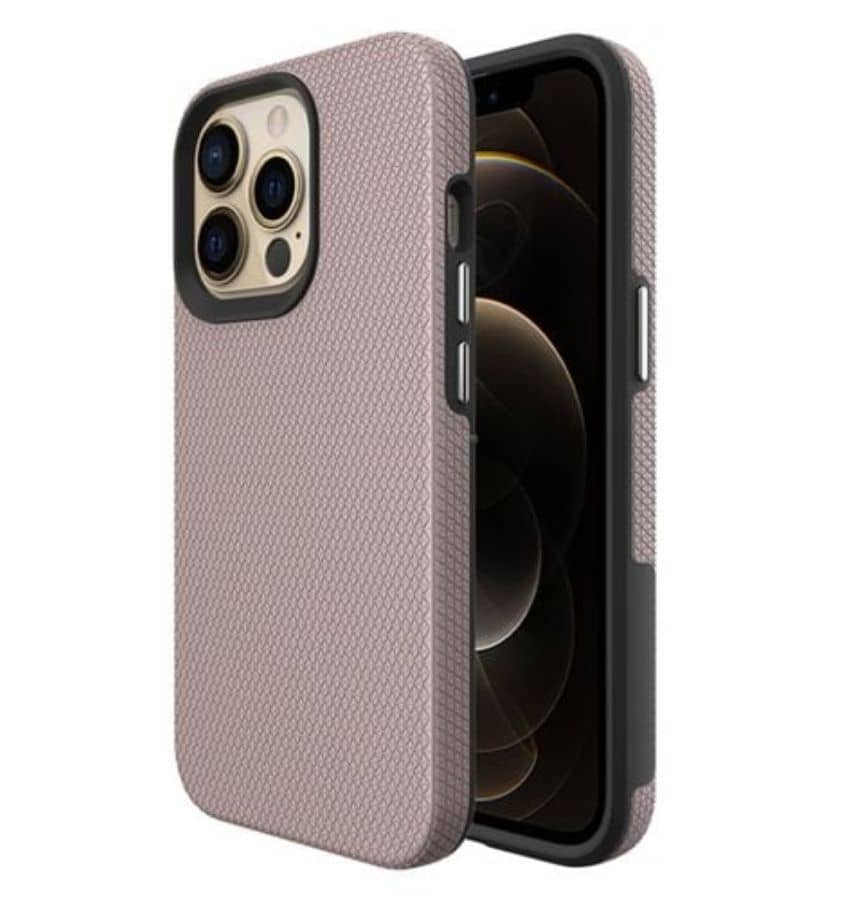 Rose gold triangle MagSafe back cover for iPhone 16 Pro Max, sleek and magnetic protection.