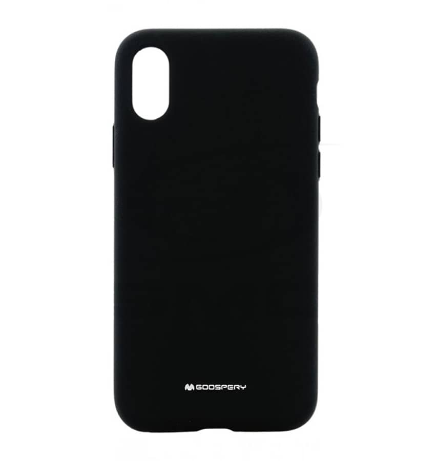 Black Mercury soft feeling back cover for iPhone XR, comfortable grip and protection.