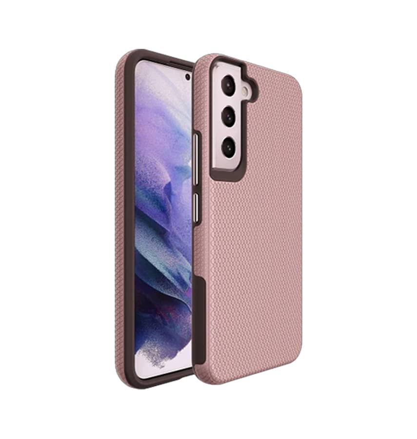 Rose gold triangle-pattern back cover for Samsung Galaxy S24