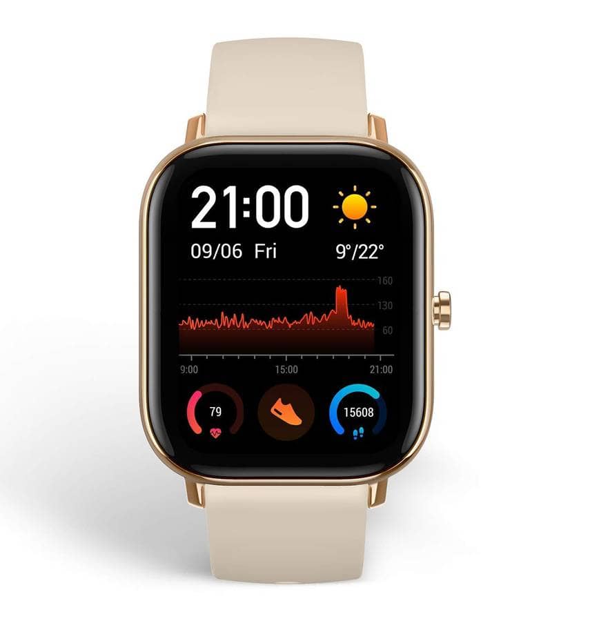 Amazfit GTS, gold, elegant smartwatch with fitness features and stylish design