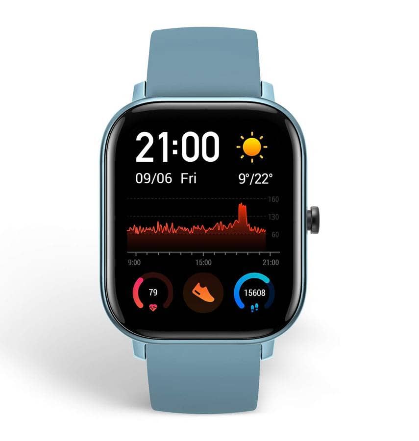 Amazfit GTS Steel, blue, sleek and stylish smartwatch with fitness tracking features