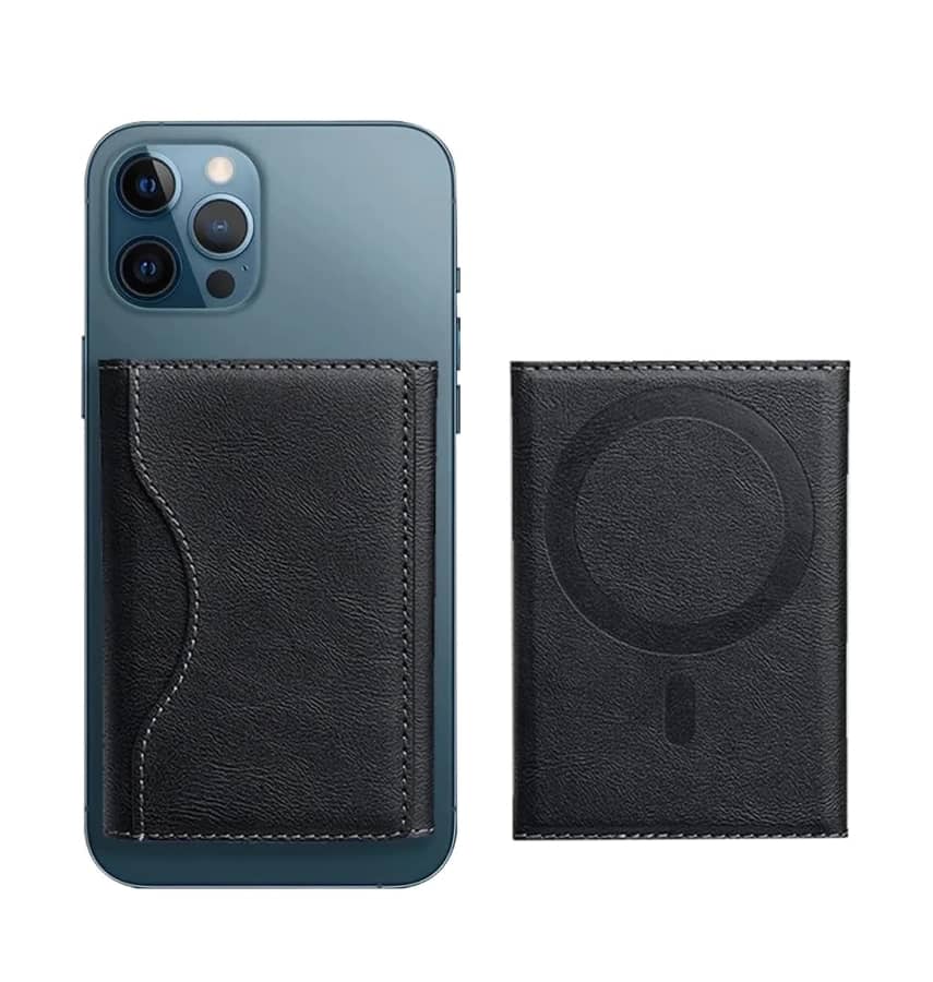 Apple iPhone Leather MagSafe Wallet (Foldable) - Sleek Black