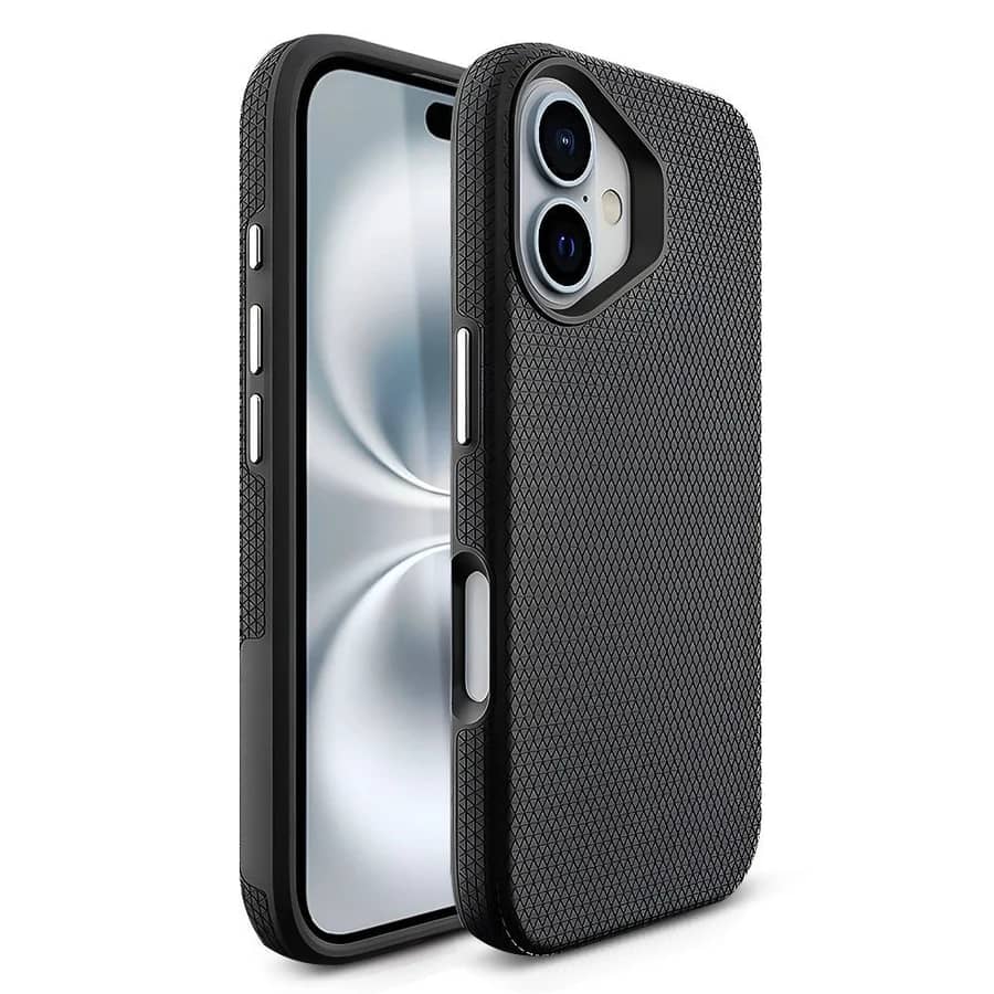 Black Triangle Magsafe back cover for iPhone 13/14/15/16e, secure and protective