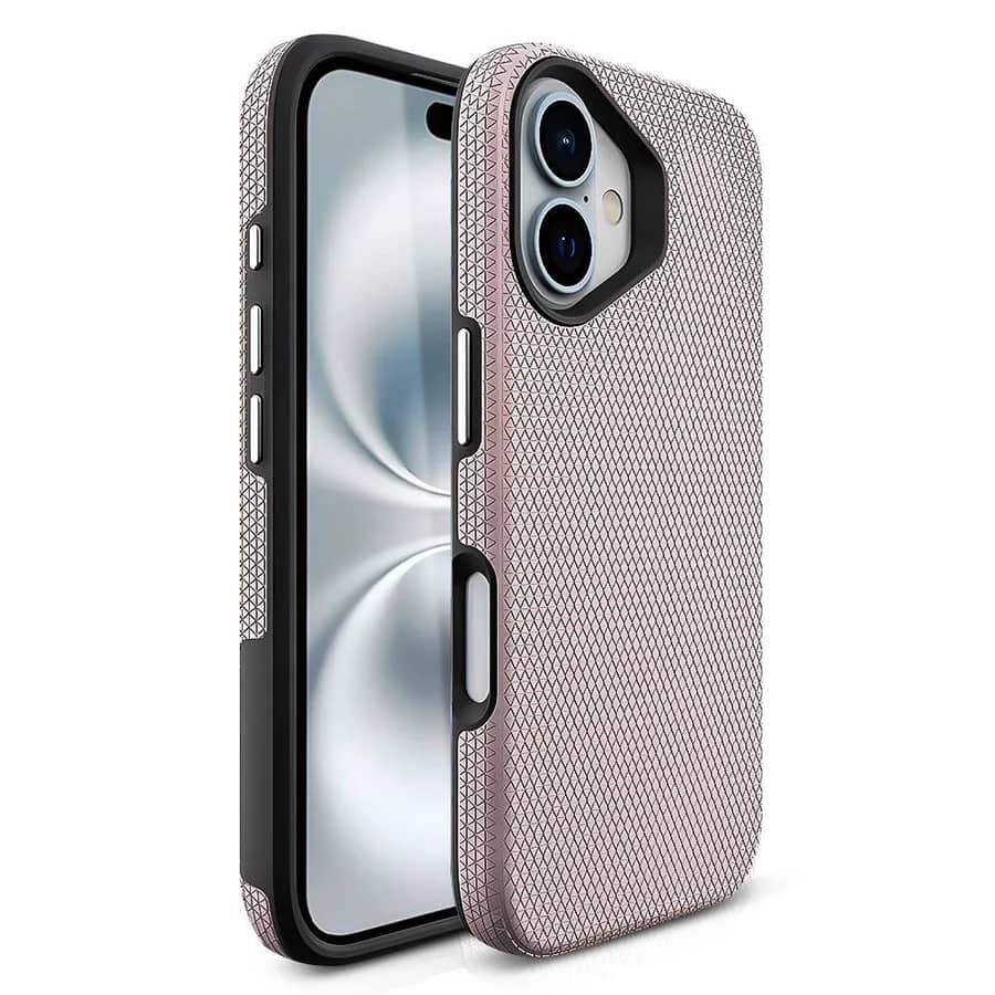 Rose Gold Triangle Magsafe back cover for iPhone 13/14/15/16e, elegant and durable