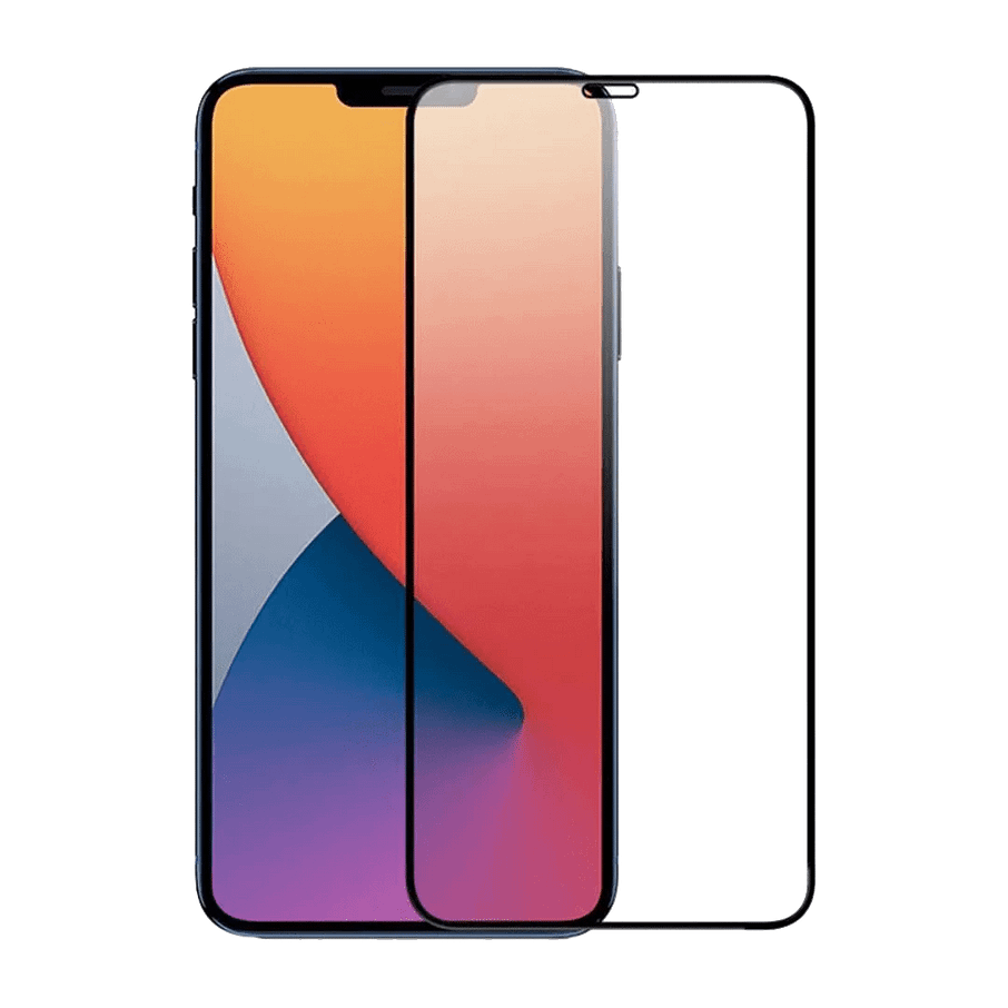 Clear/black MVR HD Nano glass screen protector for iPhone XR/11, premium protection.