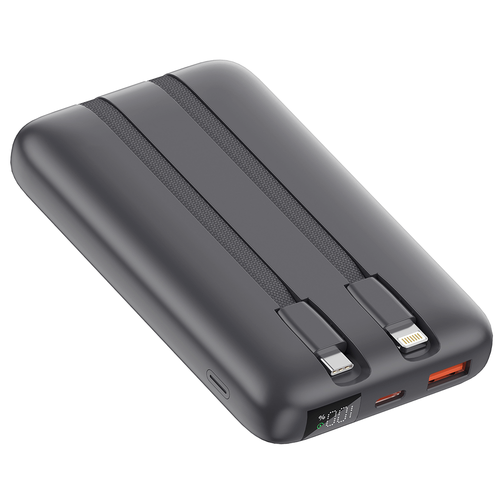 Rapid-10x Ultrafast 10000mAh MVR Power Bank - Grey | Compact Portable Dual USB Charging - Image 2