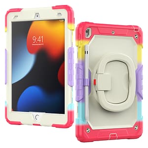 Rainbow Red Survivor case with handle for iPad Air 4/5/Pro 11, tough and bright