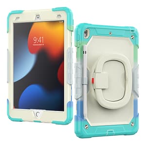 Rainbow Blue Survivor case with handle for iPad Air 4/5/Pro 11, sturdy and vibrant
