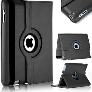 Black 360° rotating case for iPad 10.2/10.5, durable and versatile protection