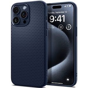 Navy Triangle MagSafe Back Cover for iPhone 15 Pro Max, stylish and secure design