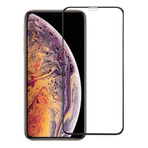 Clear tempered glass screen protector for iPhone XS Max/11 Pro, premium scratch resistance.
