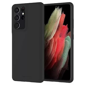 Black soft-touch Mercury silicone case for Samsung Galaxy S22 Ultra