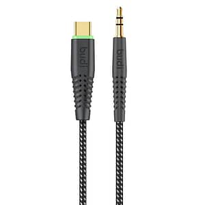 Budi Type-C to AUX audio cable, black cable for seamless audio connectivity