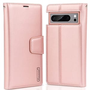Rose Gold Hanman Diary flip wallet case for Google Pixel 8, secure and fashionable