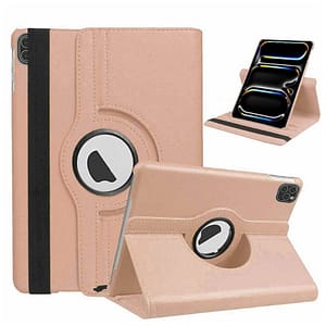 Rose Gold 360° rotating protective case for iPad Pro 11 2024, stylish and secure design
