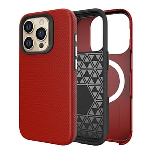 Red generic triangle back cover for iPhone 12/12 Pro, vibrant and durable design