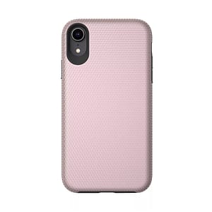 Rose gold triangle back cover for iPhone XR, stylish and protective.