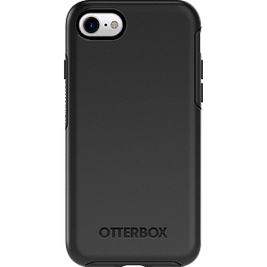 Black Otterbox Symmetry back cover for iPhone 7/8/SE2, stylish and durable.