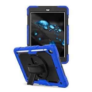 iPad 10.2 (9th/10th Gen) Survivor Shockproof Case - Heavy - Duty Protective Cover with Hand Strap (Dark Blue)