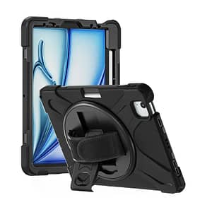 iPad Air 1 & 2 Military – Grade Case – Drop – Proof Design with Comfortable Hand Strap (Black)