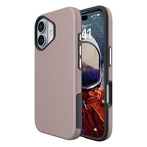 Rose Gold Triangle MagSafe Back Cover for iPhone 16 Plus, slim and secure fit