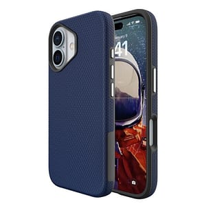 Navy Triangle MagSafe Back Cover for iPhone 16 Plus, stylish and slim design