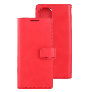 Red Mercury Bluemoon Diary flip wallet case for iPhone 13/14/15/16e, vibrant and protective