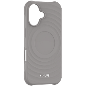 Grey MVR Wave Silicone Back Cover for iPhone 16, soft and flexible protection