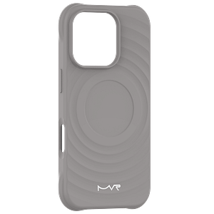 Grey MVR Wave silicone back cover for iPhone 16 Pro Max, smooth and protective.