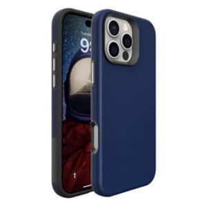 Navy triangle MagSafe back cover for iPhone 16 Pro Max, stylish and magnetic fit.