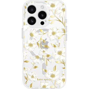 White Floral MagSafe Case Back Cover for iPhone 16 Pro, chic design