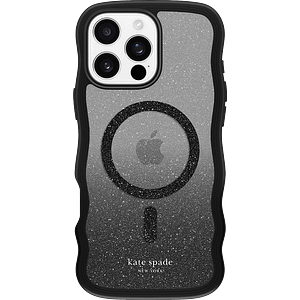 Black Wavy MagSafe Back Cover for iPhone 16 Pro, stylish and secure