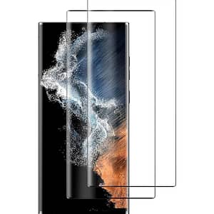 Clear edge-to-edge tempered glass screen protector for Galaxy S22 Ultra