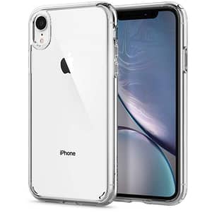 Clear 2mm hard back cover for iPhone XR, tough and lightweight protection.