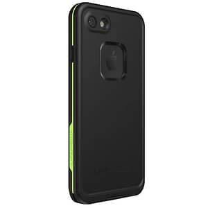 Black/lime Lifeproof Fre back cover for iPhone 7/8/SE2, rugged and waterproof.