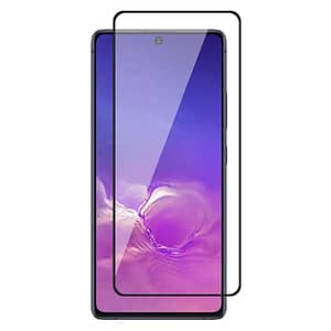 Edge-to-edge clear/black tempered glass protector for Samsung Galaxy S10 Plus