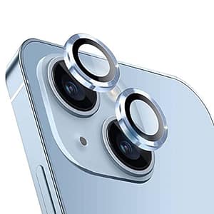 Clear Alloy Camera Lens Screen Protector for iPhone 14/14 Plus, clear and scratch-resistant.