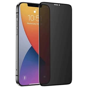 Black privacy tempered glass screen protector for iPhone XR/11, protects your privacy.