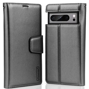 Black Hanman Diary flip wallet case for Google Pixel 8A, protective and sleek