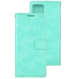 Mint Mercury Bluemoon Diary Flip Wallet Case for iPhone 14 Pro, fresh and stylish.