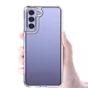 Clear 1.5mm hard bumper back cover for Samsung Galaxy S21.