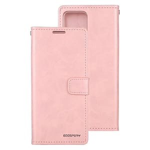 Rose Gold Mercury Bluemoon Diary Flip Wallet Case for iPhone 15 Pro Max, elegant design