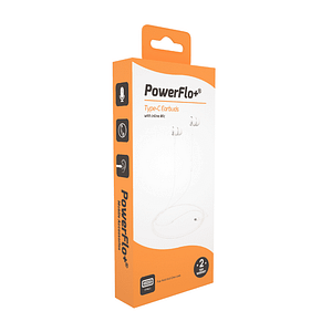 Black USB-C earphones for premium audio experience with Power Flo V2.