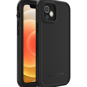 Black Lifeproof Fre back cover for iPhone 12, rugged and durable protection